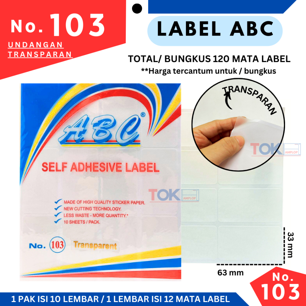 

Stiker Label 103 Transparan / STICKER