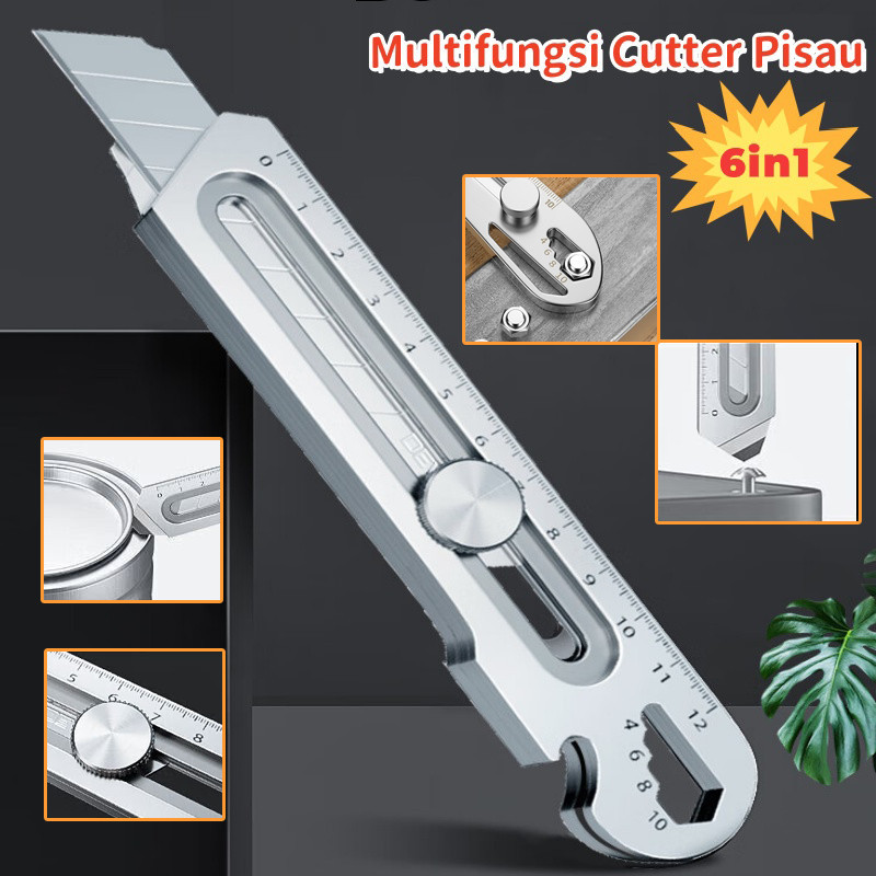 

Pisau Cutter Stainless Besi 9in1 Cutter Stainless Pemotong Kertas Tajam Anti Karat Alat Pemotong Kertas Pengencang Mur Pembuka Tutup Botol Multifungsi