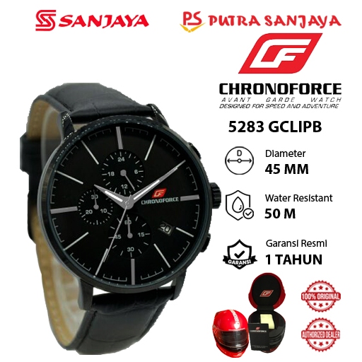 Jam Tangan CHRONOFORCE 5283 GCLIPB Original Garansi Resmi 1  tahun Leather Strap
