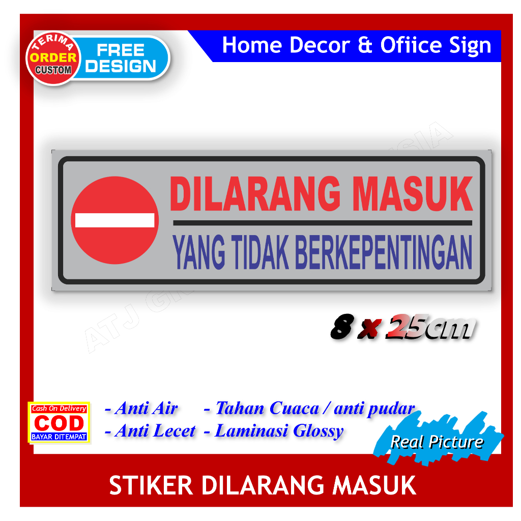 

Stiker dilarang masuk yang tidak berkepentingan sticker keamanan wilayah peringatan pintu toko kamar
