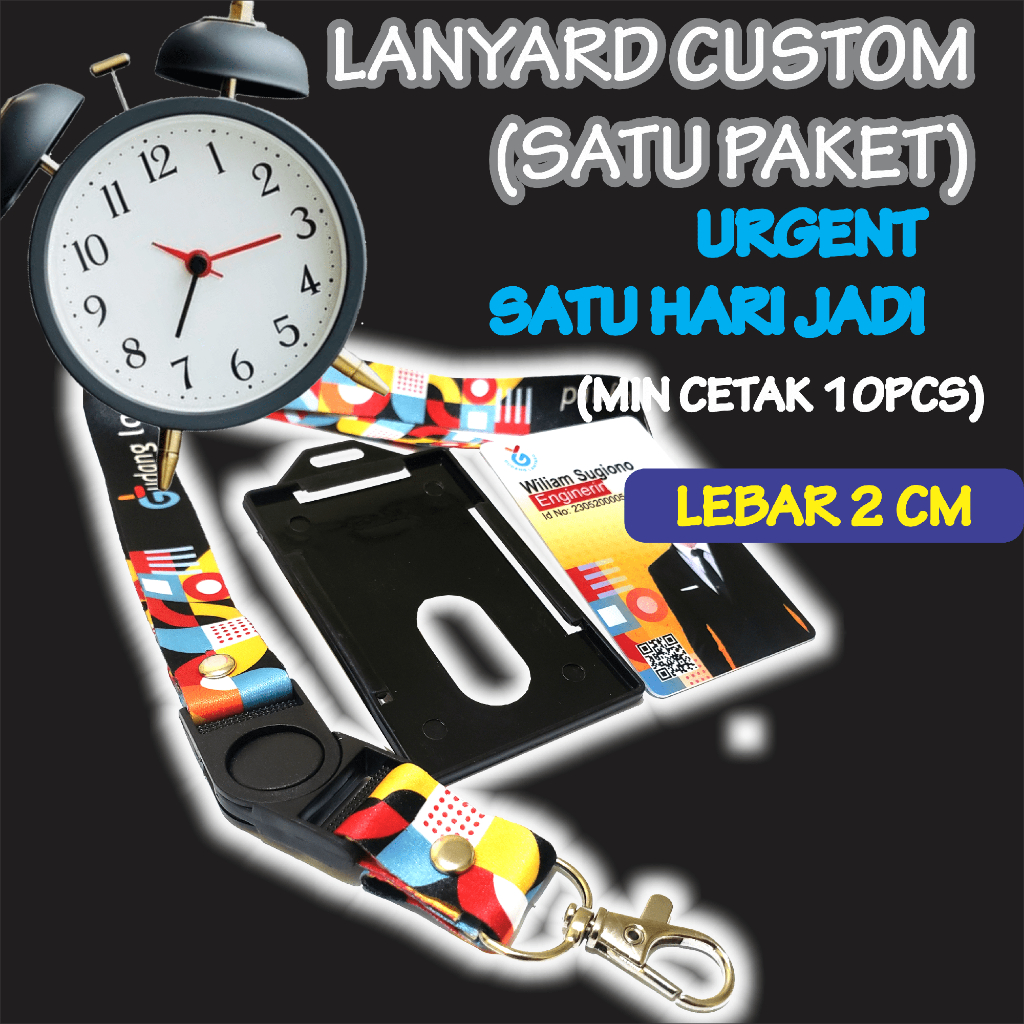 

EXPRESS!!! Cetak Lanyard Sublim 2cm 1 PAKET LENGKAP/ tali idcard print 2cm (1 HARI JADI)