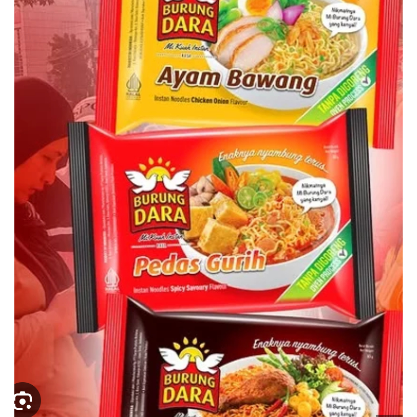 

Mie Burung Dara Mie Instant - Goreng Pedas / Kuah Ayam Bawang / Goreng Pedas Gurih