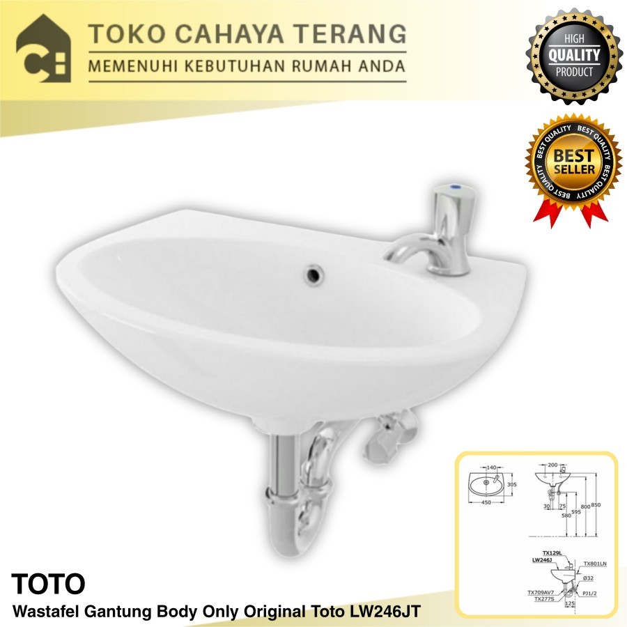 Wastafel Gantung Toto LW246J Body Only/ Wastafel Original Toto