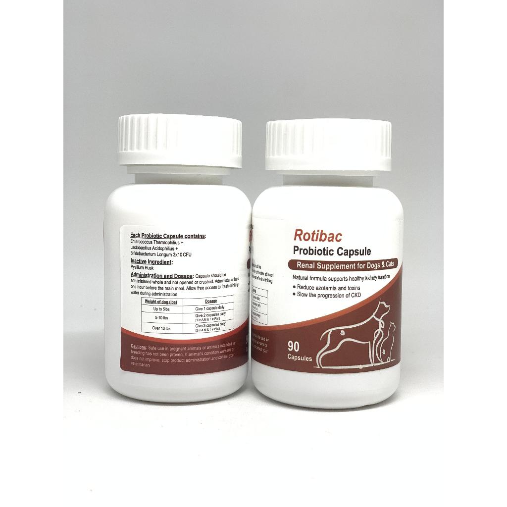 Rotibac Probiotic Kapsul Suplemen Renal / Kidney / Ginjal Kucing Anjing (1 botol 90 Kapsul)