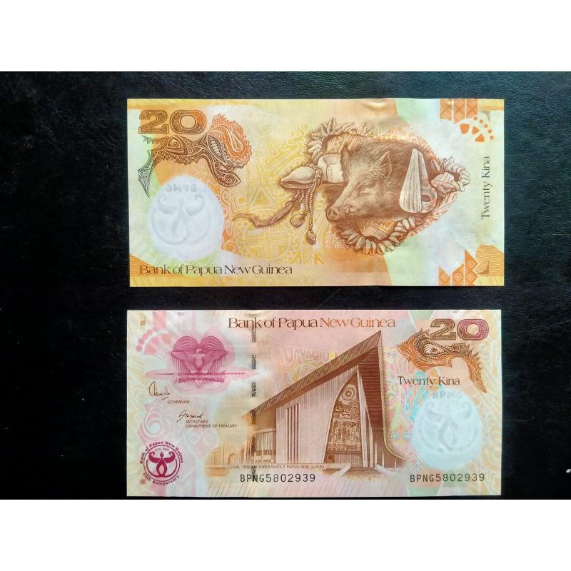 Koleksi unik Marta Collectin 02, asing 20 Kina Papua New Guinea Twenty Kina asli