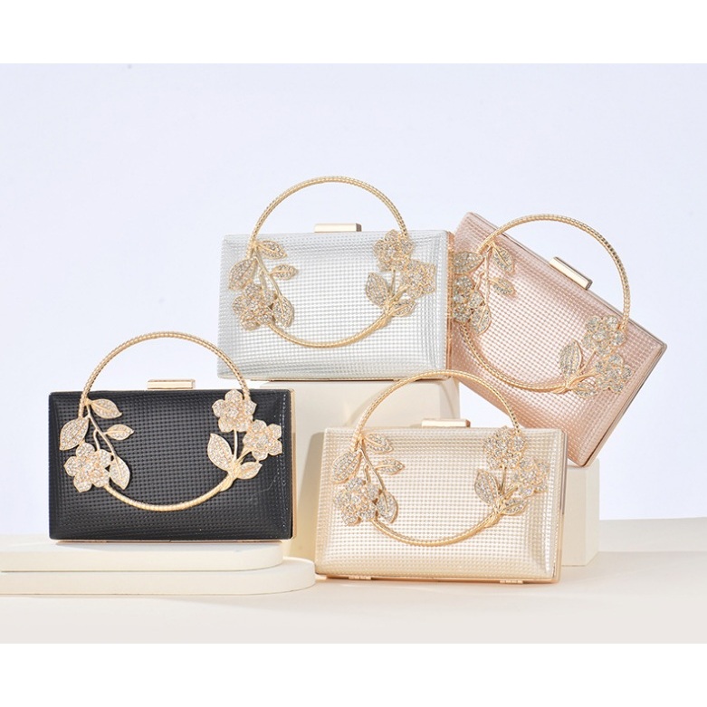 CK 04 Tas Pesta Bunga Besi Jinjing Wanita 22045A clutch bag tas pesta premium