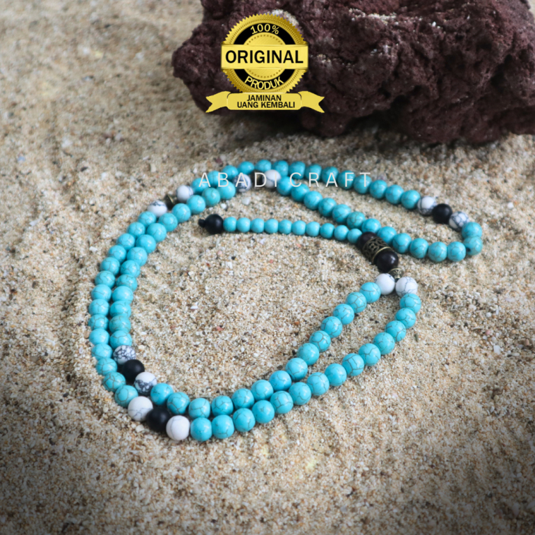 Tasbih Batu Akik ASLI Pirus Piru Alam Natural 99 Butir Asli Original 100% keren Mewah Aesthetic