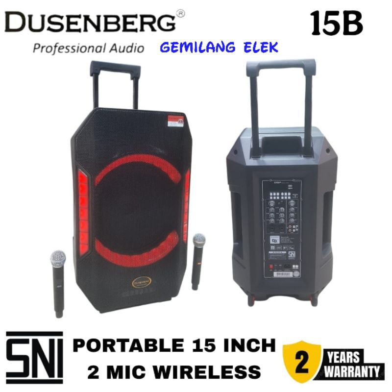 Speaker Portable DUSENBERG DB15B/ DB 15B Original 15 inch Bluetooth