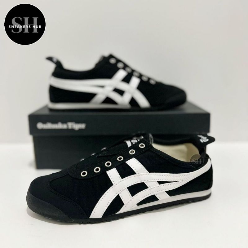 Sepatu Onitsuka Tiger Slip-on Black White Original BNIB Free Paperbag Free kaos kaki