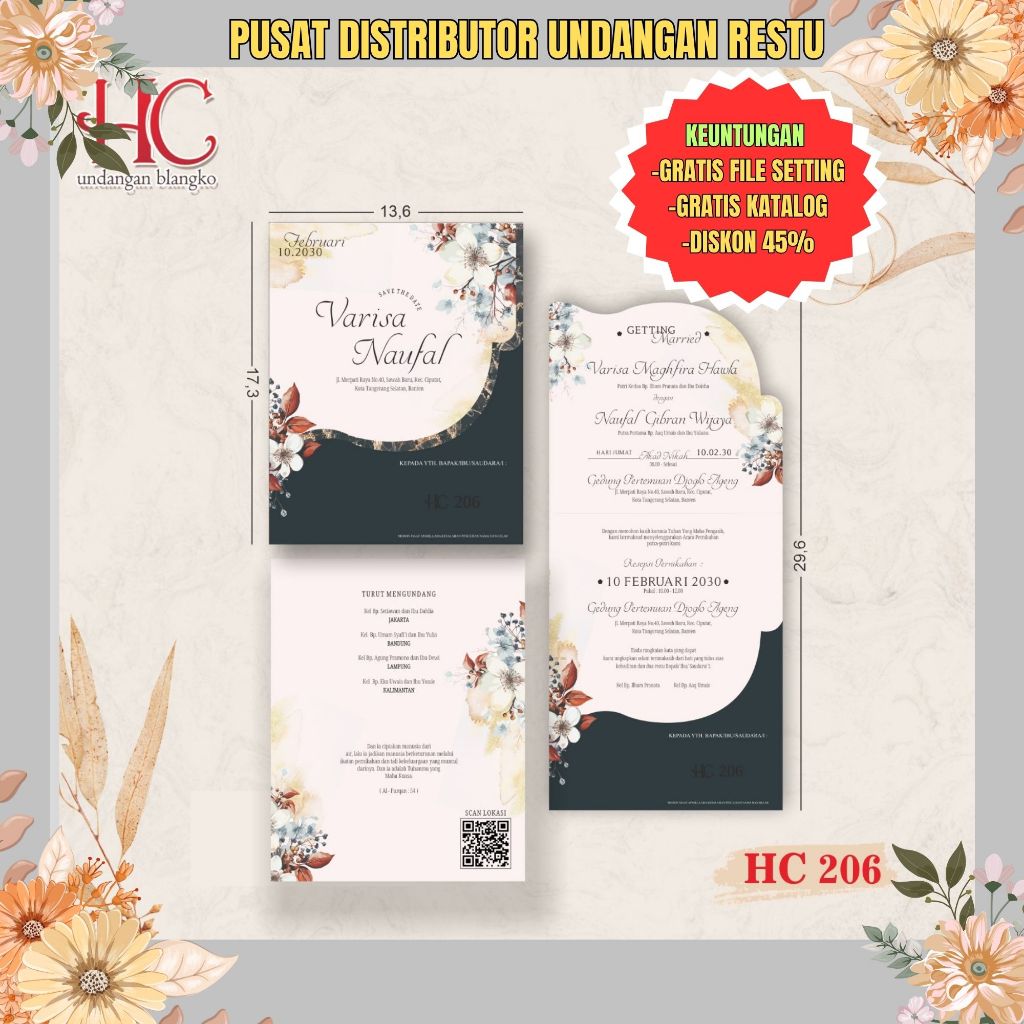 Blangko Undangan HC 206 | Blangko Undangan Murah | Blangko Undangan | Blangko Kosong | Harga Pabrik|
