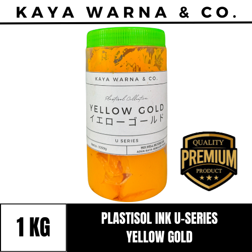 

Tinta Sablon Plastisol Ink YELLOW GOLD U-Series KAYA WARNA & CO. (1kg)