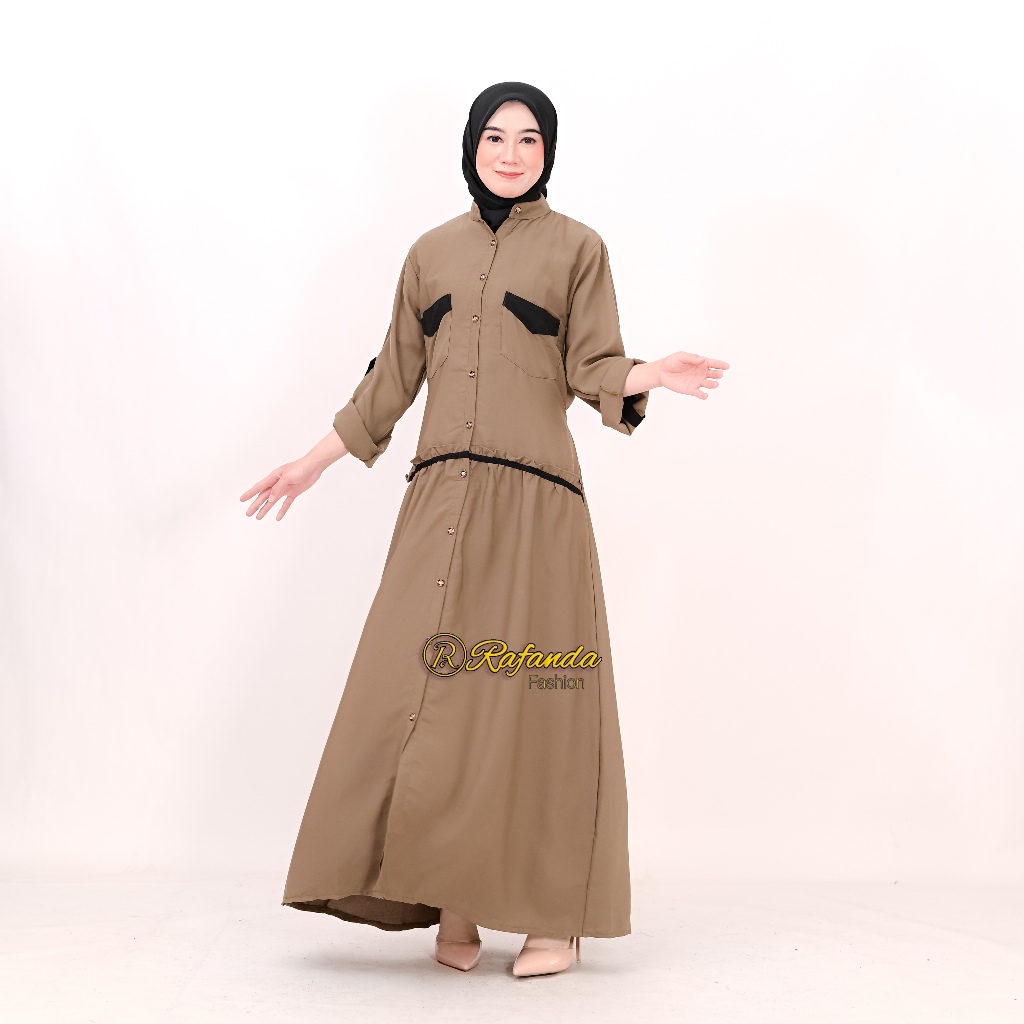 Rafanda Fashion - Hana Gamis Polos Bahan Morena Premium