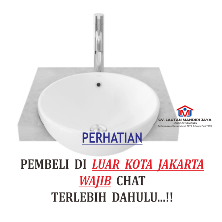 CARGO JNE Wastafel Meja TOTO LW533J SET TX116LEV4N Semi Recessed Lavatory 1 Tap Hole