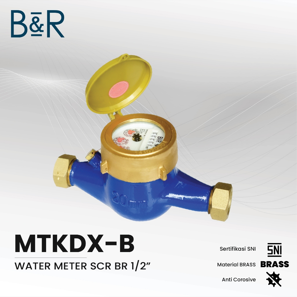 B&R Water Meter / Meteran Air / Flow Air Bersih MTKDX(B) 1/2 Inch