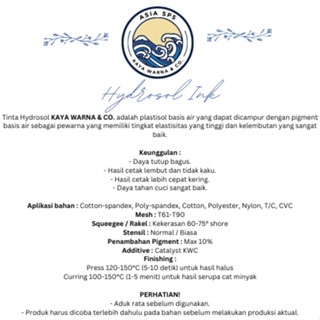 

Tinta Sablon Hydrosol Ink WARNA KAYA WARNA & CO. (1kg) SF6