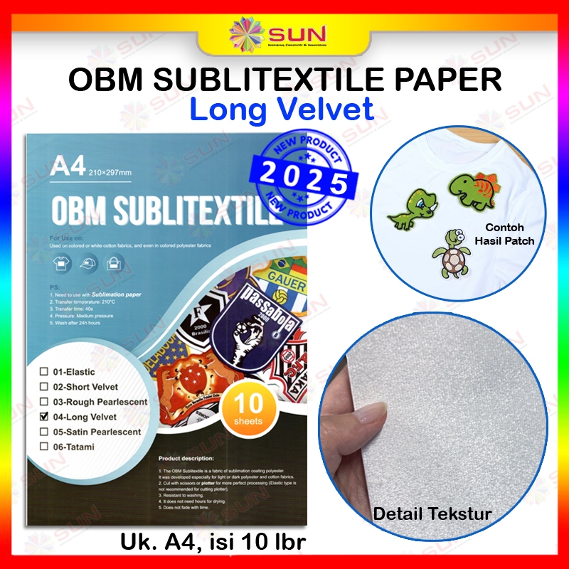 

Bahan Patch Lembaran Sublime - OBM Sublimasi Sublitextile A4 Tatami / Long Velvet / Rough / Satin A4