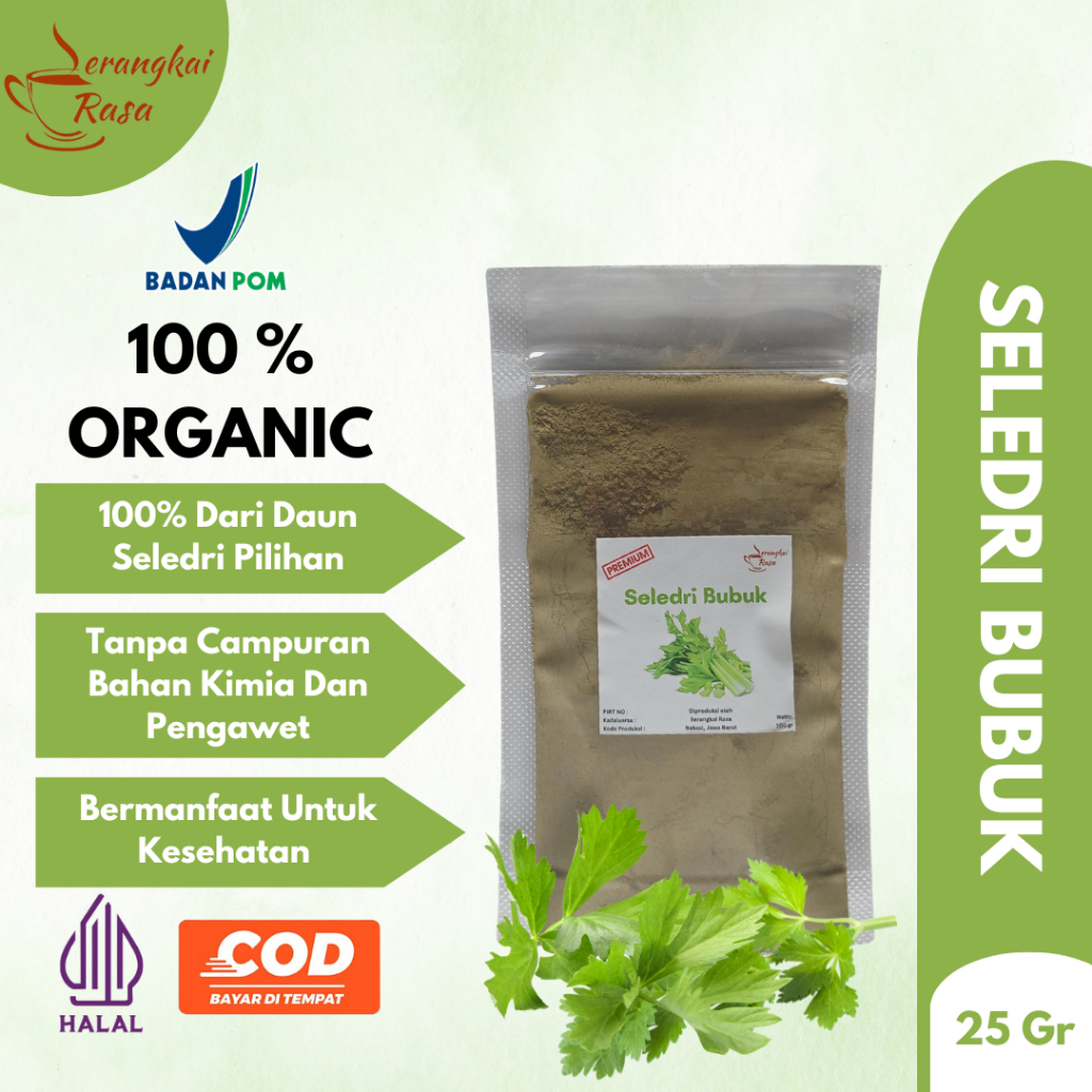 

Daun Seledri Bubuk ORIGINAL | 25g | Herbal Organik