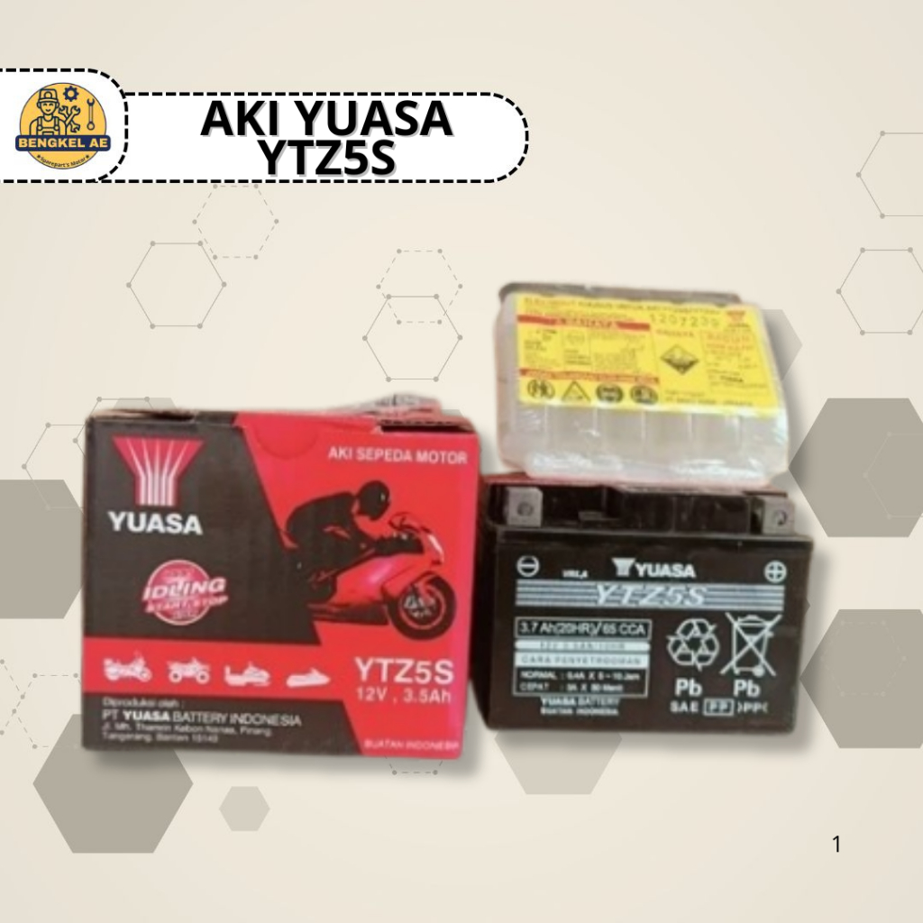 Aki YUASA YTZ5S || Aki Kering YTZ5S 12v 3.5ah Supra X125 Karisma 125 CS1 Kirana Vario 110 Blade 110 