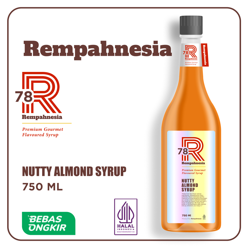 

Syrup Nutty Almond / Sirup Rasa Nutty Almond Premium 750ml / Rempahnesia Syrup