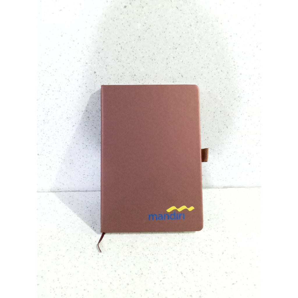 

Buku Agenda Logo Mandiri /Buku Harian Custom/Note Book Cover Kulit Coklat