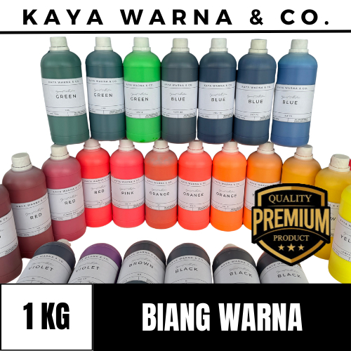 

Biang WARNA Pigmen Tinta Sablon Waterbase Ink KAYA WARNA & CO. (1kg) JunDW