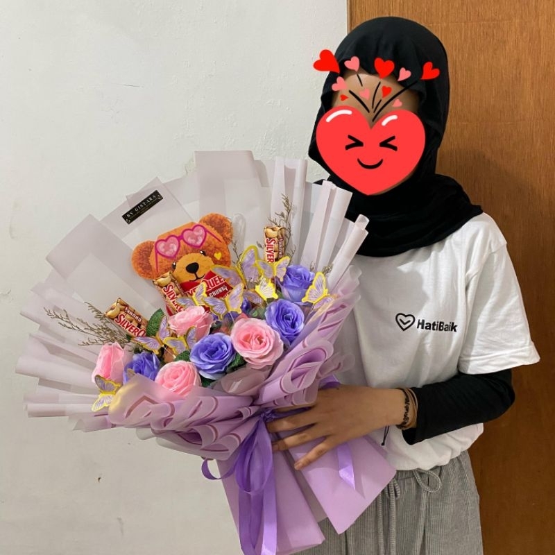 

(Ready Stok) Buket Coklat Silverqueen Beruang Edisi Valentine Spesial