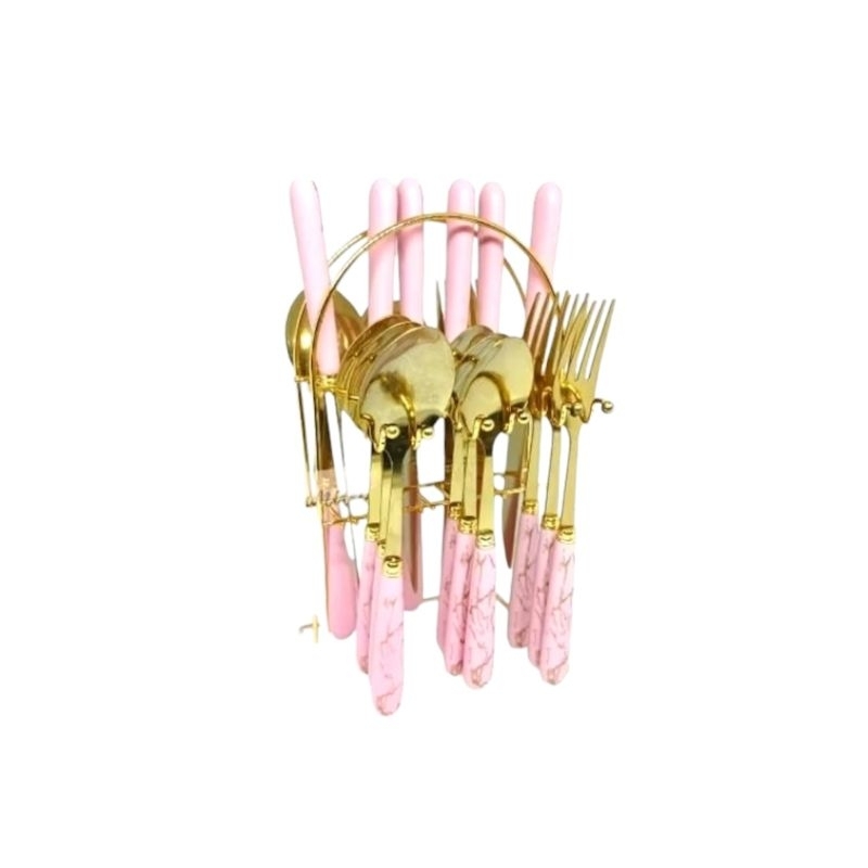 Sendok Garpu Set Marble Tanpa Kardus/Alat Makan Set