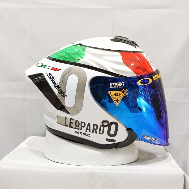 HELM JS ARMOR LEOPARD MOTIF PUTIH