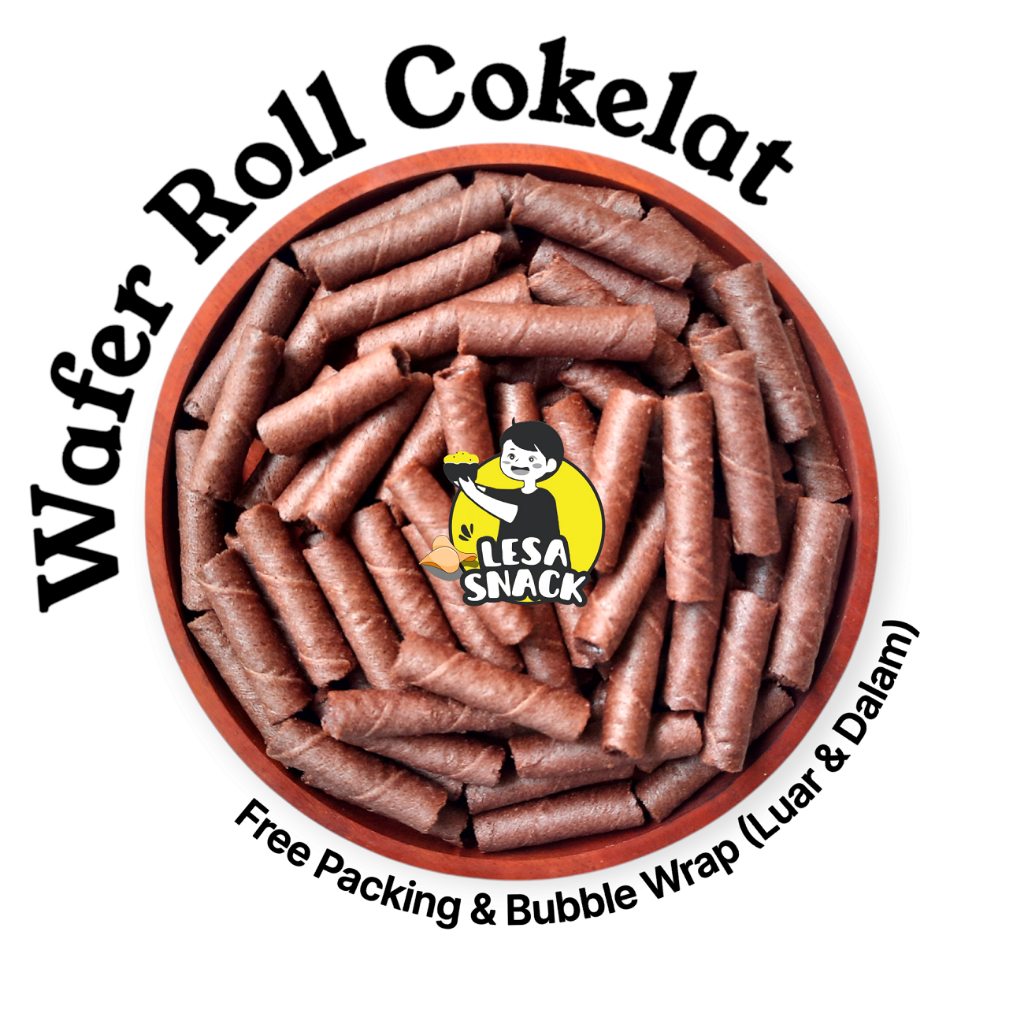 

[LESA SNACK] Wafer Roll Rasa Cokelat Jajan Snack Cemilan Kiloan Grosir Termurah