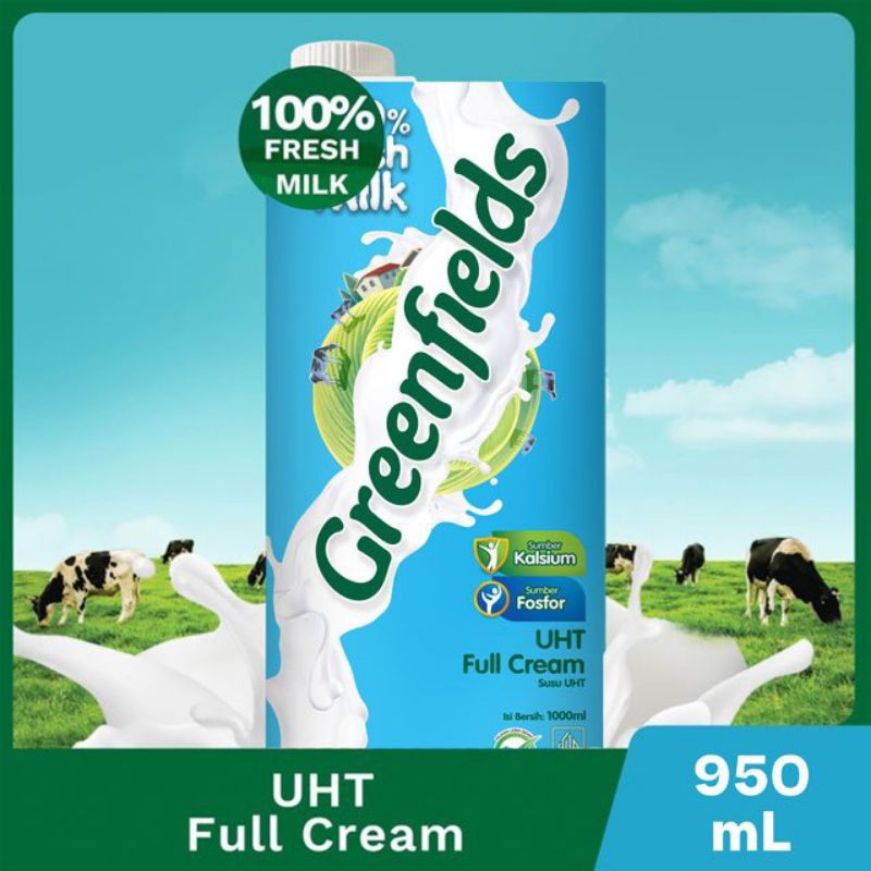 

SUSU UHT GREENFIELDS MILK 950ML FULL CREAM COKLAT