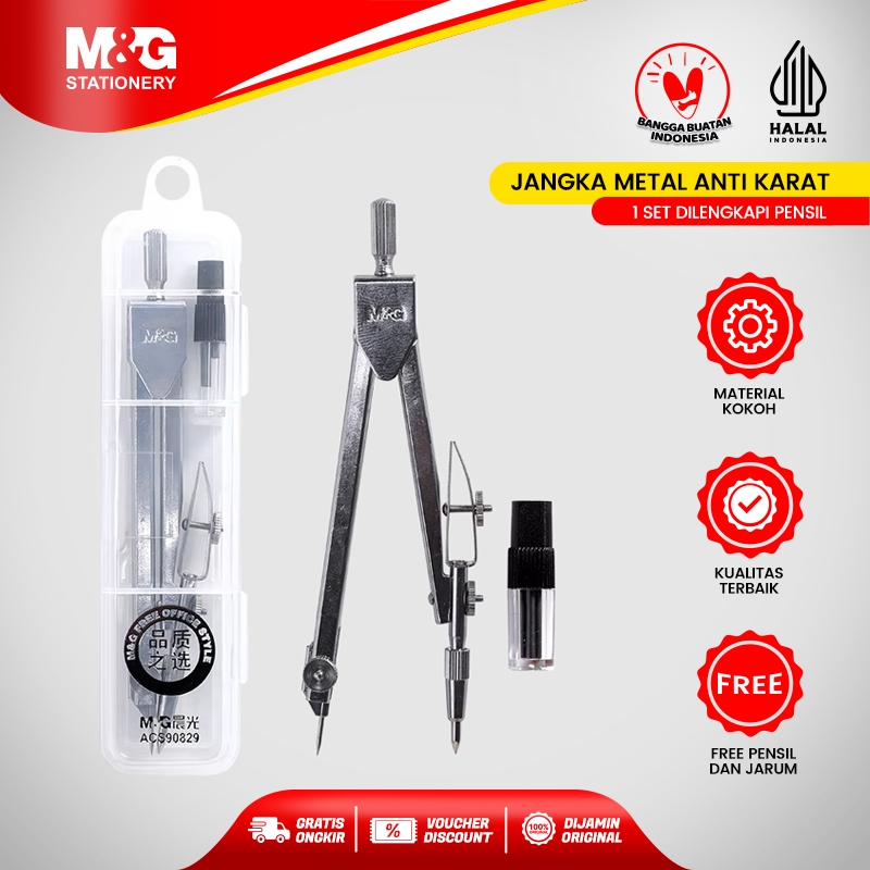 

M&G Jangka Metal Anti Karat Professional 1 Set Dilengkapi Pensil Leads Matematika Presisi Tinggi Multifungsi Untuk Siswa atau Profesional Mudah Dalam Penggunaan