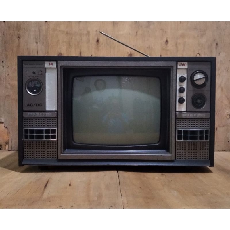 Tv televisi kayu merk Jvc vintage antik jadul lawas kuno