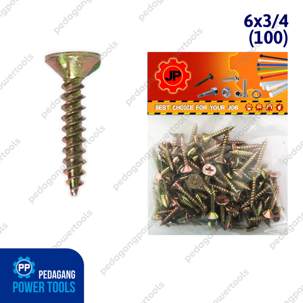 SEKRUP GRC 6 x 3/4 - BAUT SKRUP KALSIBOARD KUNING ISI 100 PCS