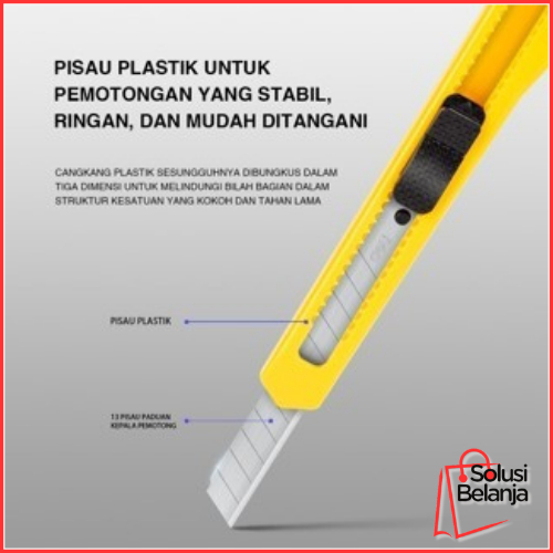 

DELI042 Cutter / Pisau Pemotong Auto-lock System Tajam Anti Karat 2052 Y1682