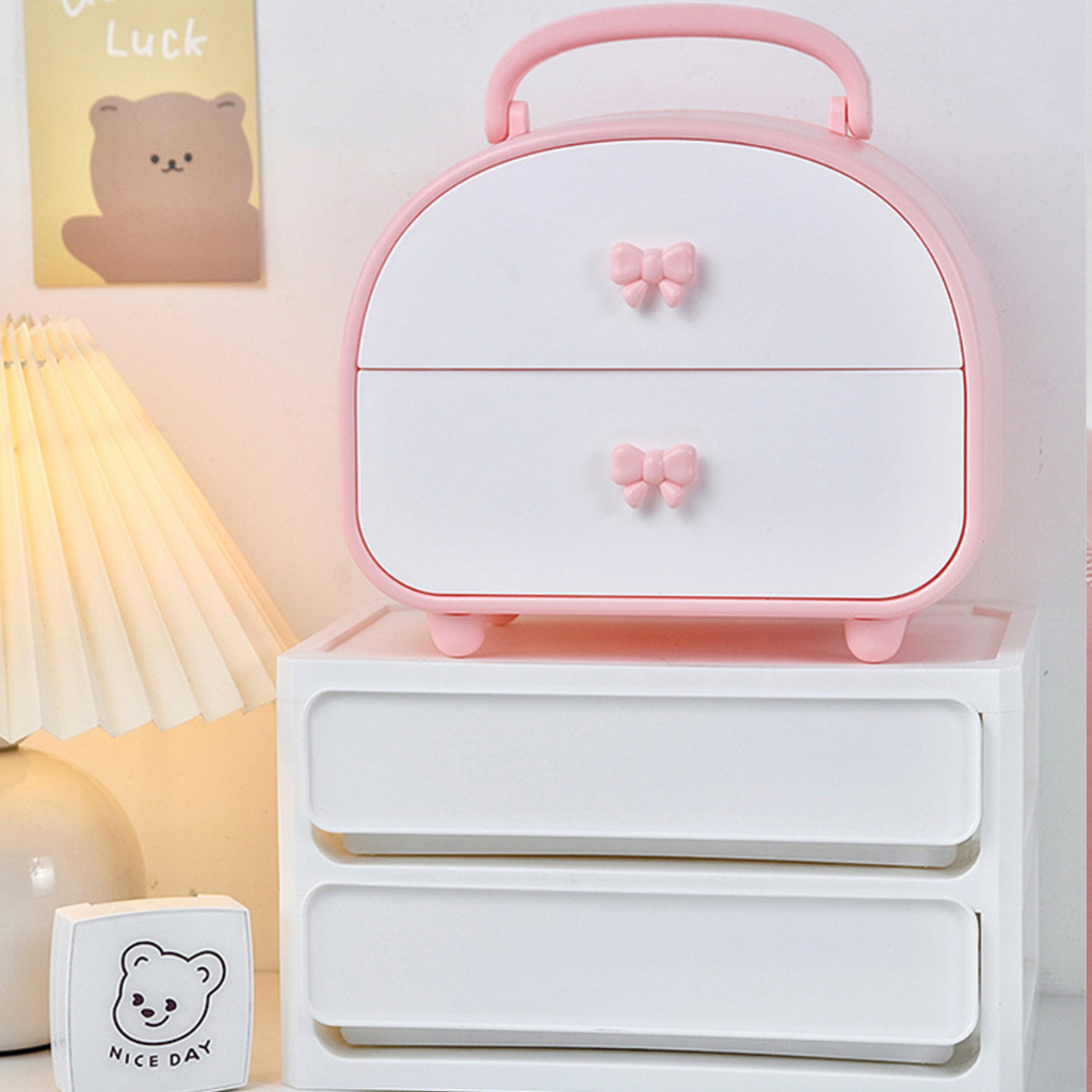 Laci Mini Aesthetic Lucu Tempat Alat Tulis Perhiasan Kosmetik Rak Susun Organizer Meja KP008