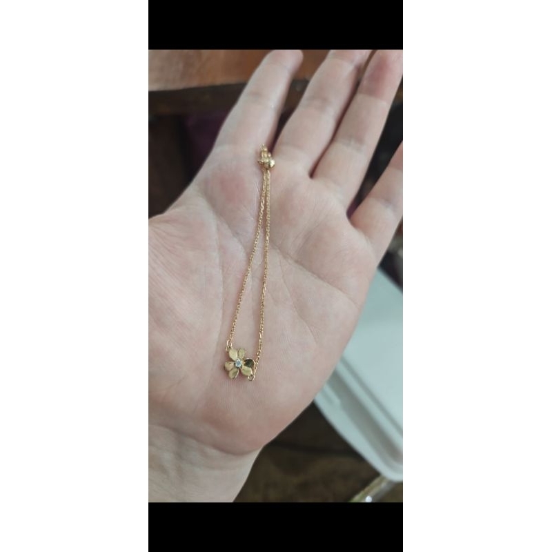 Gelang tangan dewasa rosegold rose gold infinity polos murah emas asli 750 75%