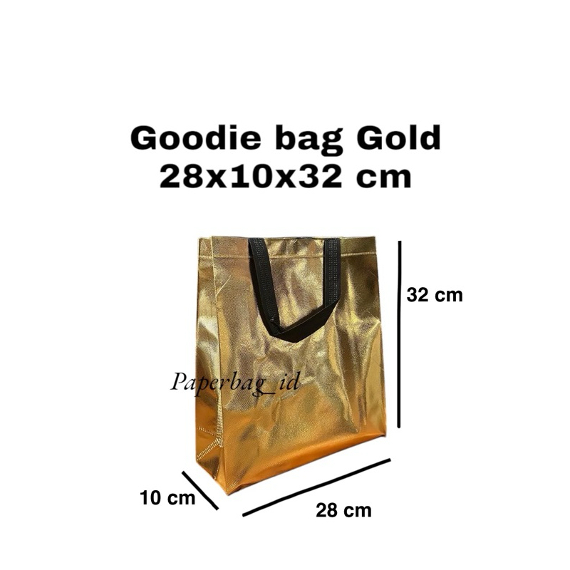 

Goodie Bag / Tas Spundbond 28x10x32 Laminasi Gold