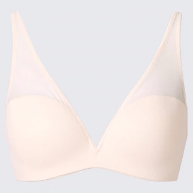 UNIQLO Women Wireless Mesh Bra Tanpa Kawat Wanita 3D Hold