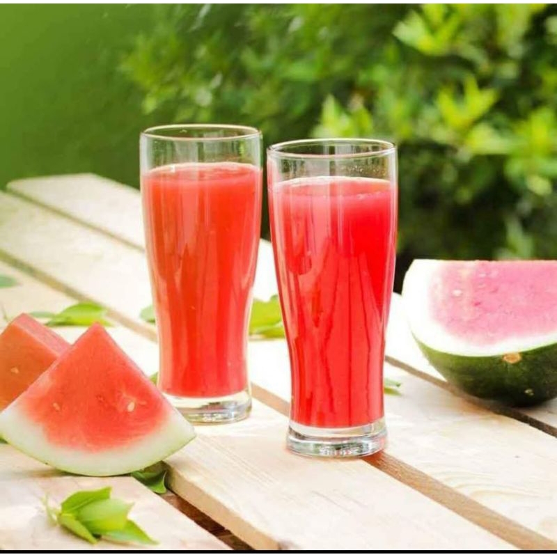 Gelas Kaca Aesthetic Set 400ml (6pcs) Minum Jus Sirup Bening Cafe Beling Unik Cantik