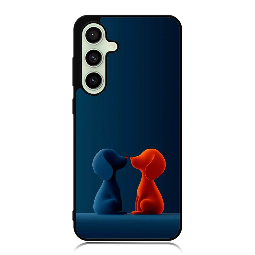 Phone Case Samsung A57 A56 A36 A50 A50s A51 A52 A52S A53S A54 A54S A55 A55S Blue And Orange Couple