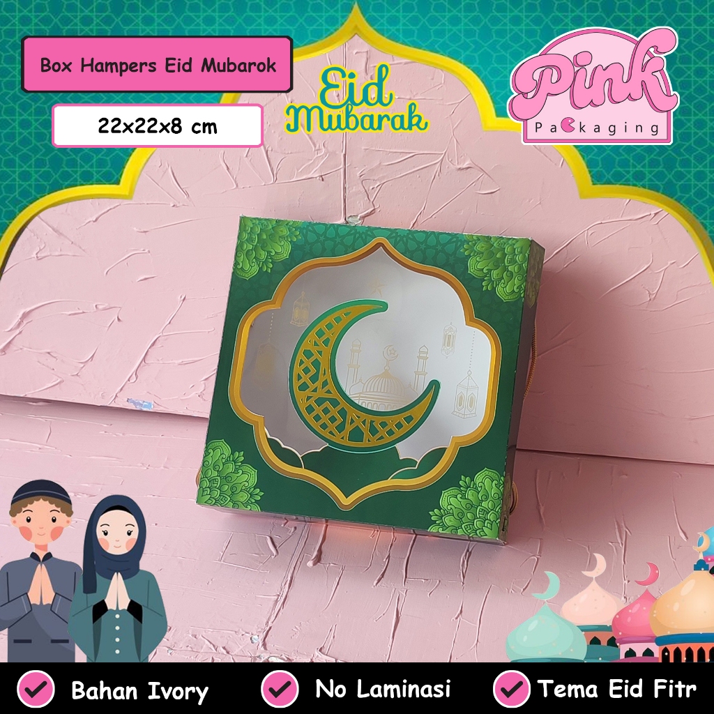 

Box Ivory Idul Fitri 22x22x8 cm Edisi Eid Mubarak Mewah Premium Murah