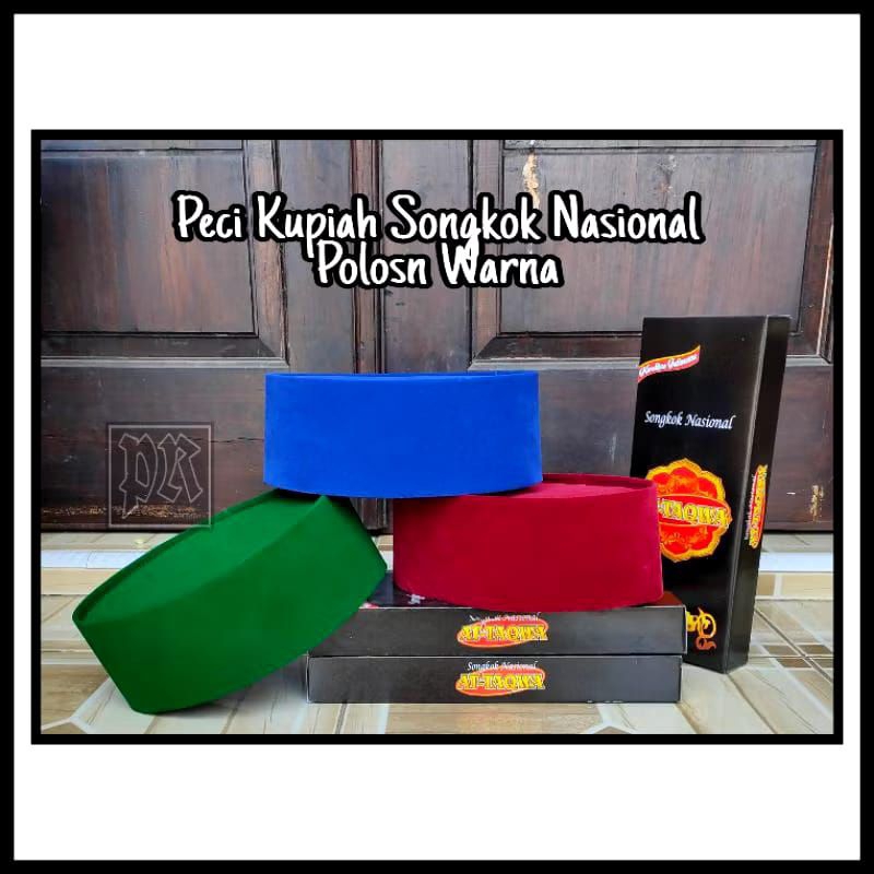Peci Kupiah Songkok Nasional Polos Warna Peci Betawi Peci Merah Peci Cap At-Taqwa