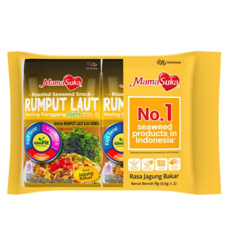

MamaSuka Rumput Laut Panggang Nori 2 x 4.5gr / Jagung Bakar / Rendang / BBQ / Ghost Pepper