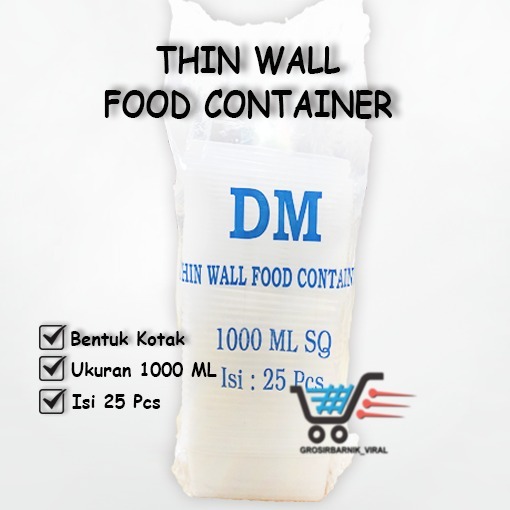 Thinwall Food Container DM 1000ml Kotak