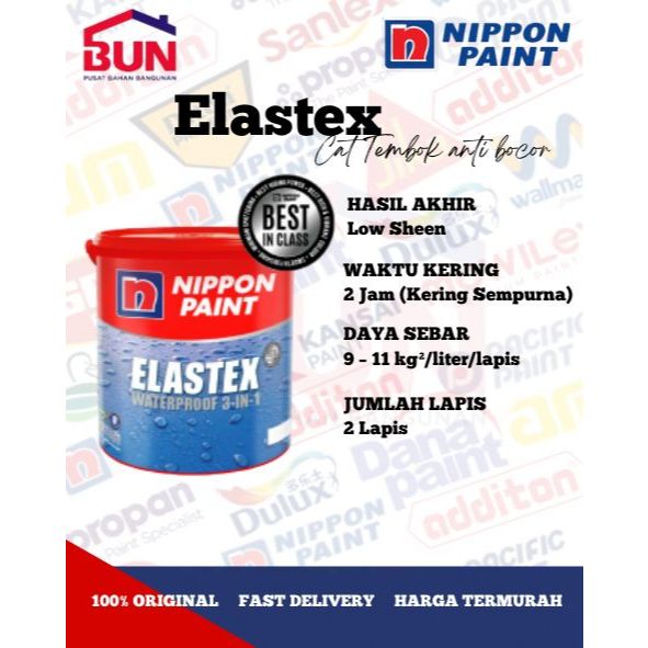 ELASTEX CAT WATERPROOF ANTI BOCOR 4KG // CAT TEMBOK NIPPON PAINT WARNA SHENANIGAN NP BGG 1652 A