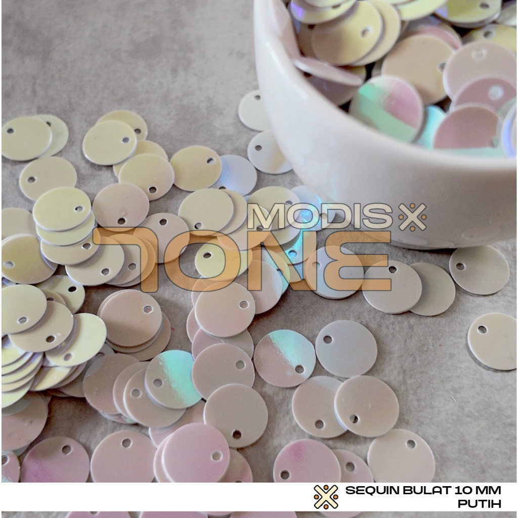 Payet Sequin Bulat 10mm  - Sequin Dollar - Sequin Piring / 25 gram / 50 gram