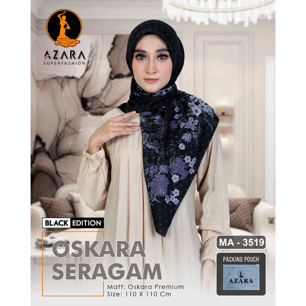 Oskara hitam voal free pouch bisa seragam motif 8