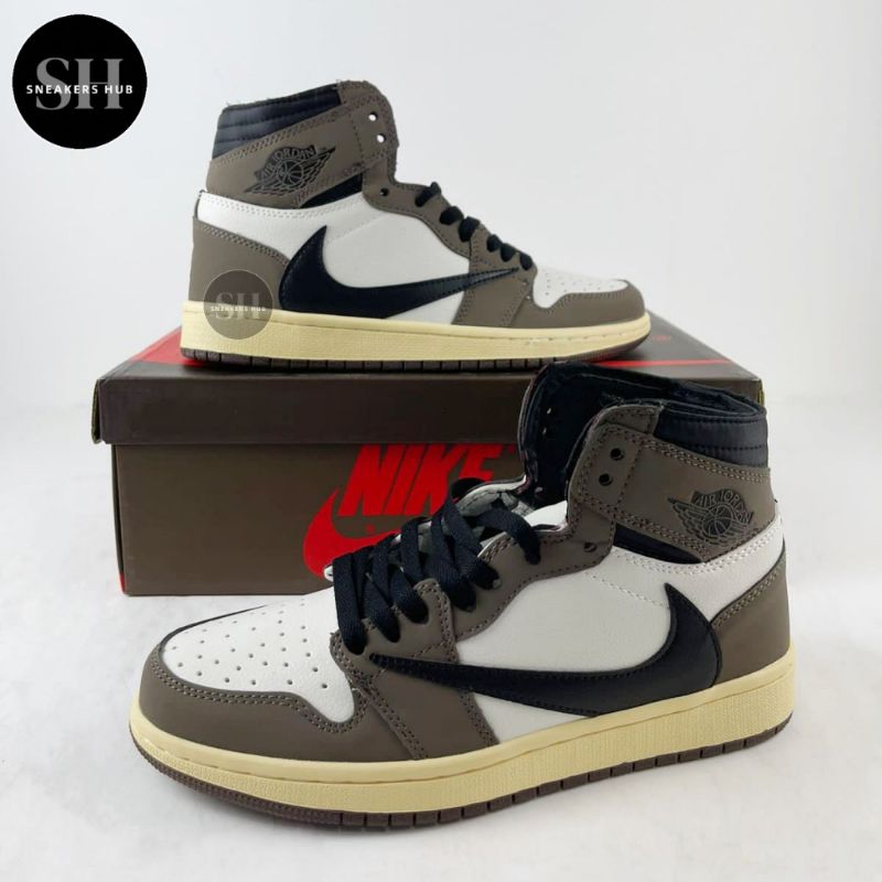 Sepatu Air Jordan 1 High Retro Travis Scoot SEPATU UNISEX Free kaos kaki