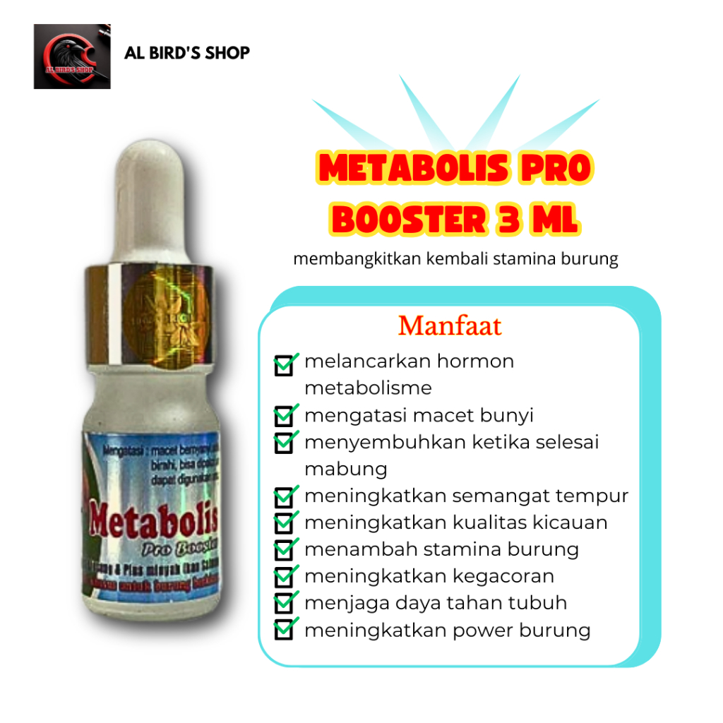 Metabolis 3 ml membangkitkan stamina burung PENGGACOR SEKETIKA burung juara/muraibatu/kacer/cucak ij
