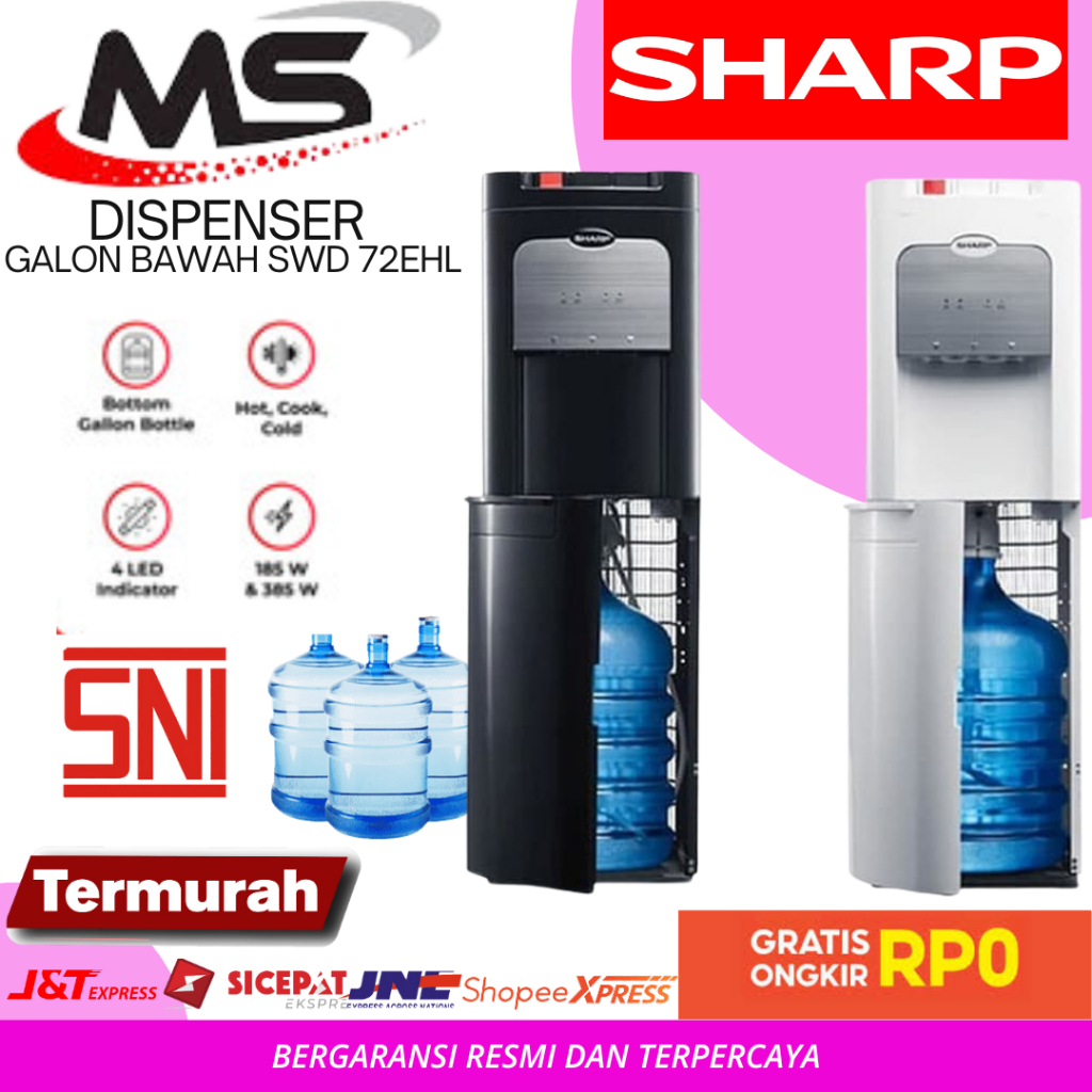 DISPENSER SHARP SWD-72EHL-BL Water Dispenser Galon bawah Low Watt